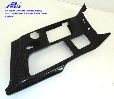 C7 14-UP Lamination Black Carbon Floor Console (Shifter Bezel), Carbon with or without Silver Trim, with Standard or Reverse Wea